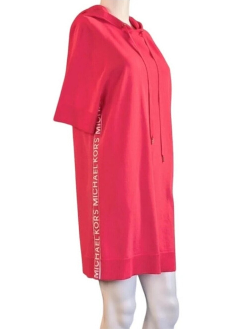 Michael Kors Coral Logo Tape Hoodie Dress